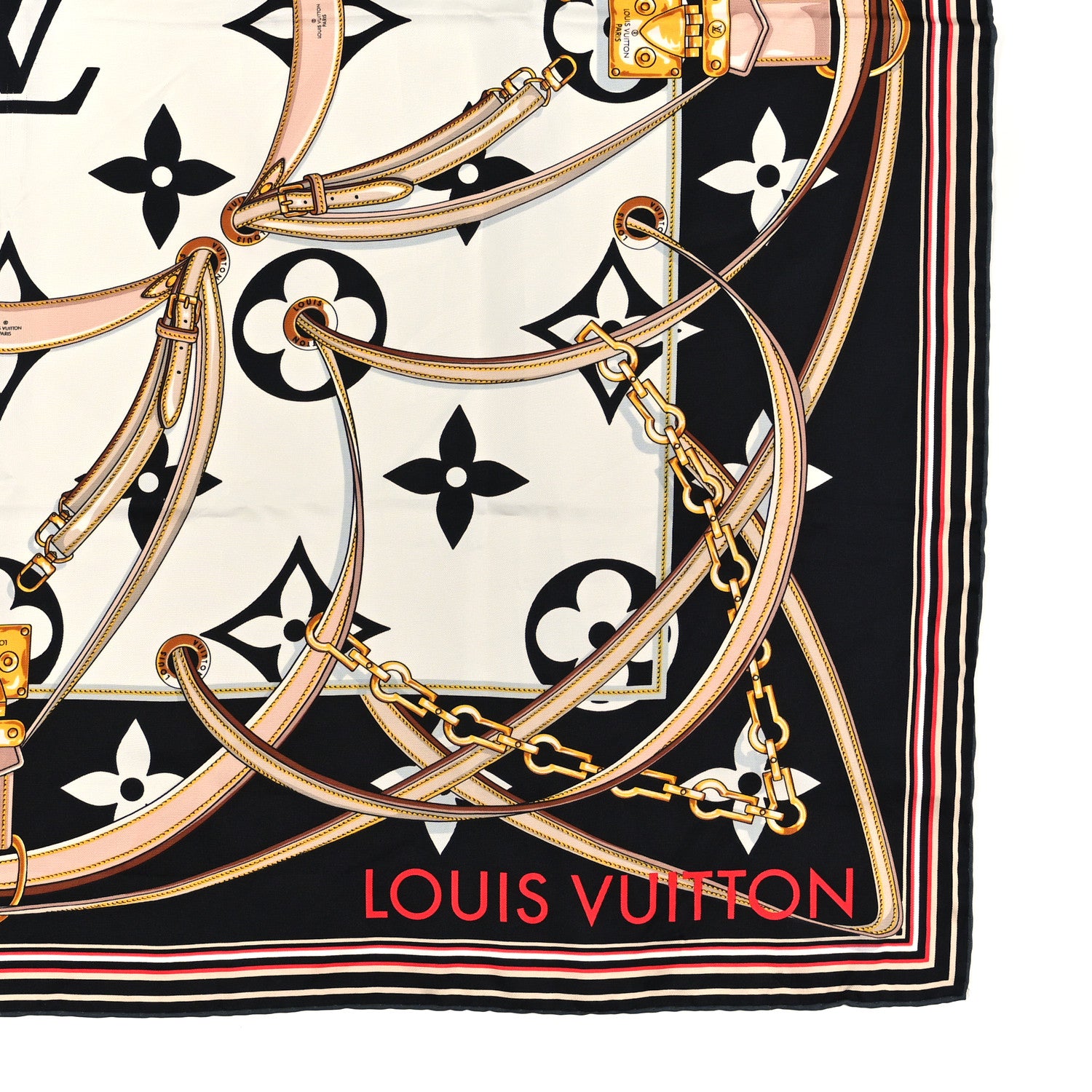 Louis Vuitton Silk Monogram Ultimate Square 90 Scarf Black 3 of 3