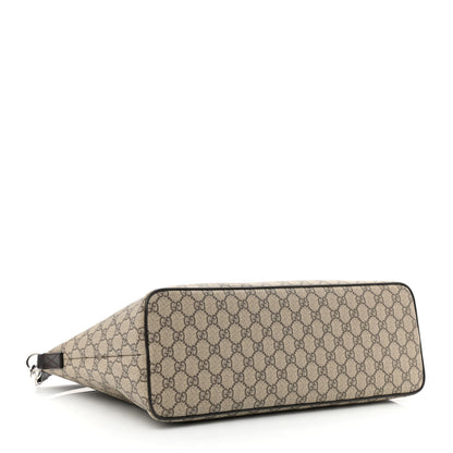 Gucci GG Supreme Monogram Medium Zippered Tote Dark Brown 4 of 11