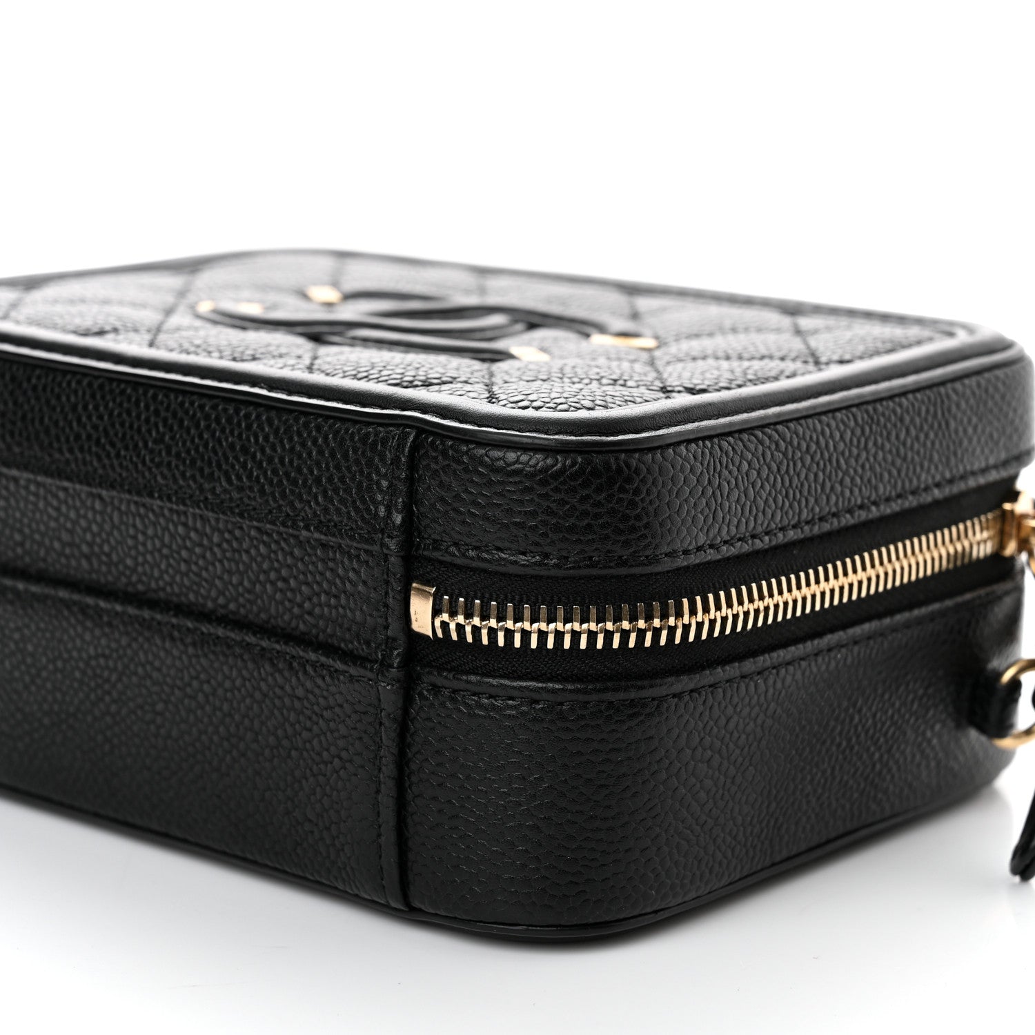 Chanel Caviar Quilted Small CC Filigree Vanity Case Black 9 of 11