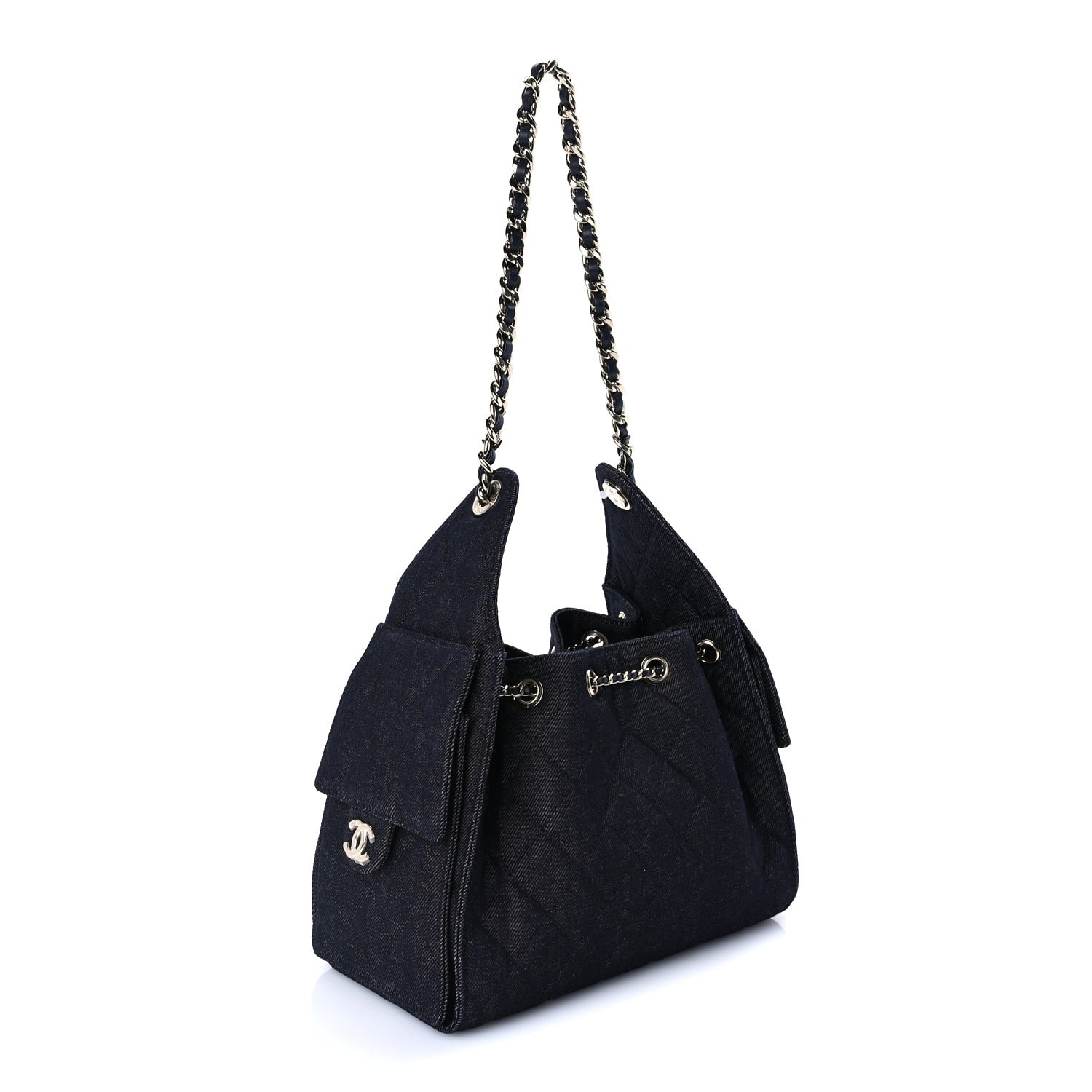 Chanel Denim Quilted Small  25 Handbag Dark Blue 2 of 7