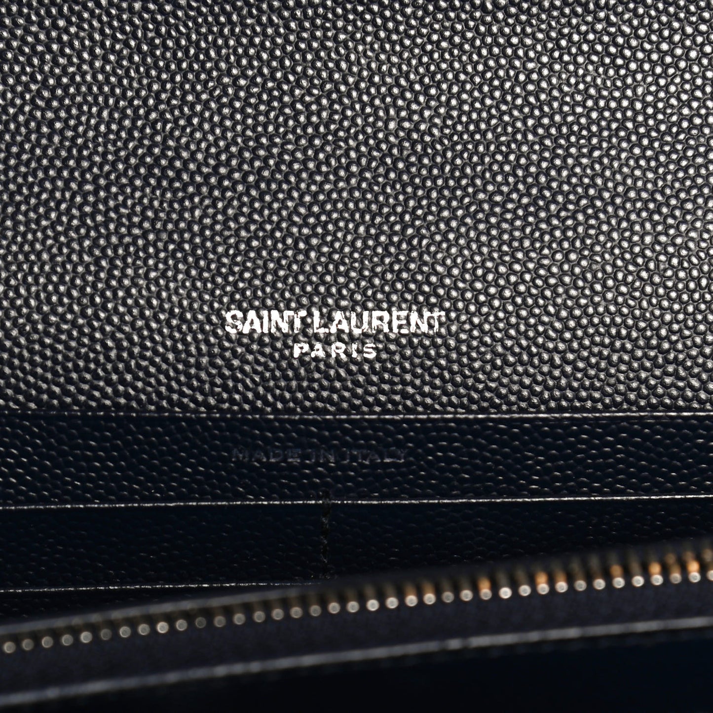 Grain De Poudre Matelasse Chevron Monogram Envelope Chain Wallet Deep Marine