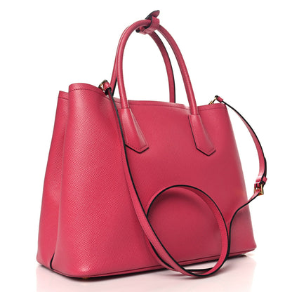 Prada Saffiano Cuir Medium Double Bag Peonia 3 of 7