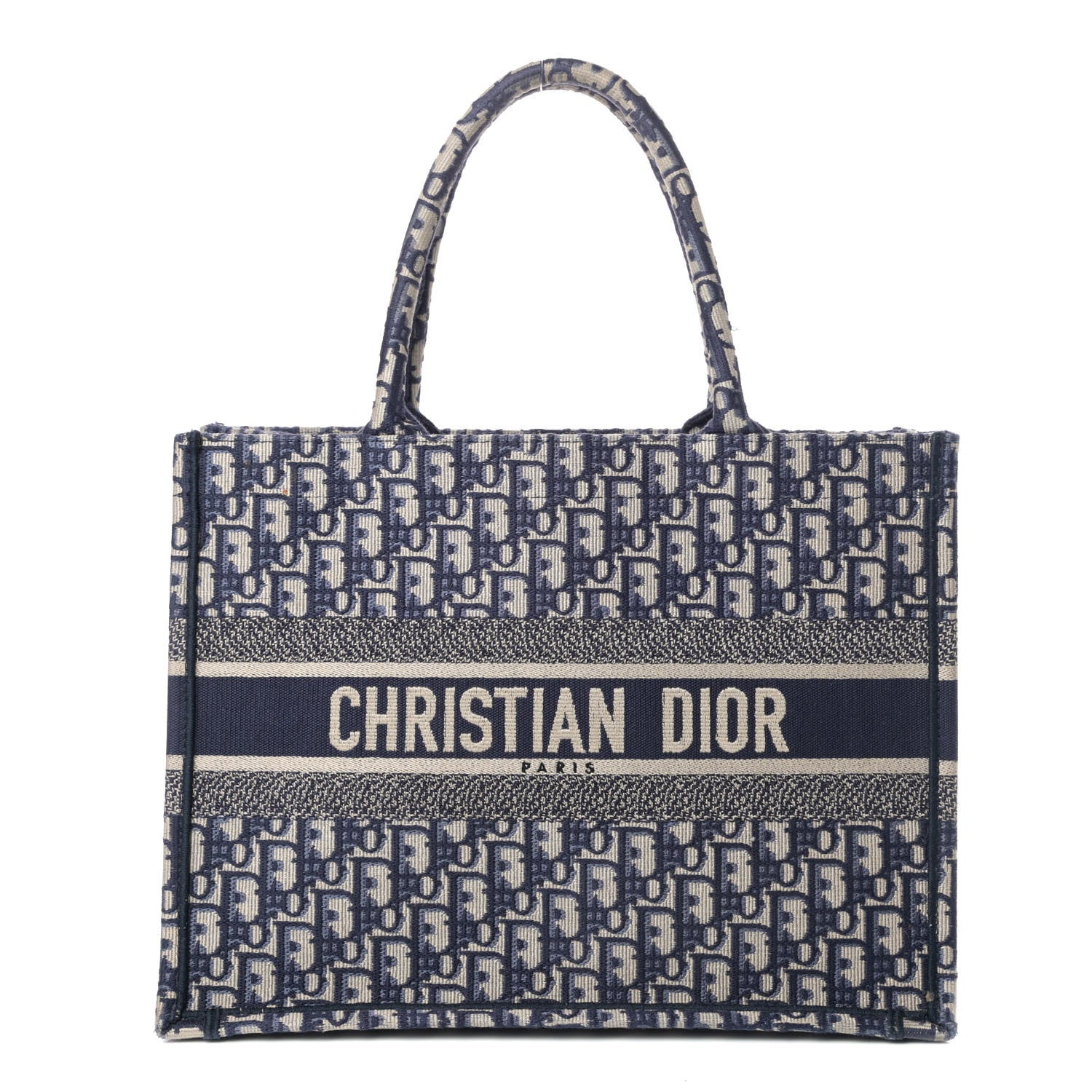 Christian Dior Oblique Medium Book Tote Blue Multicolor 1 of 4