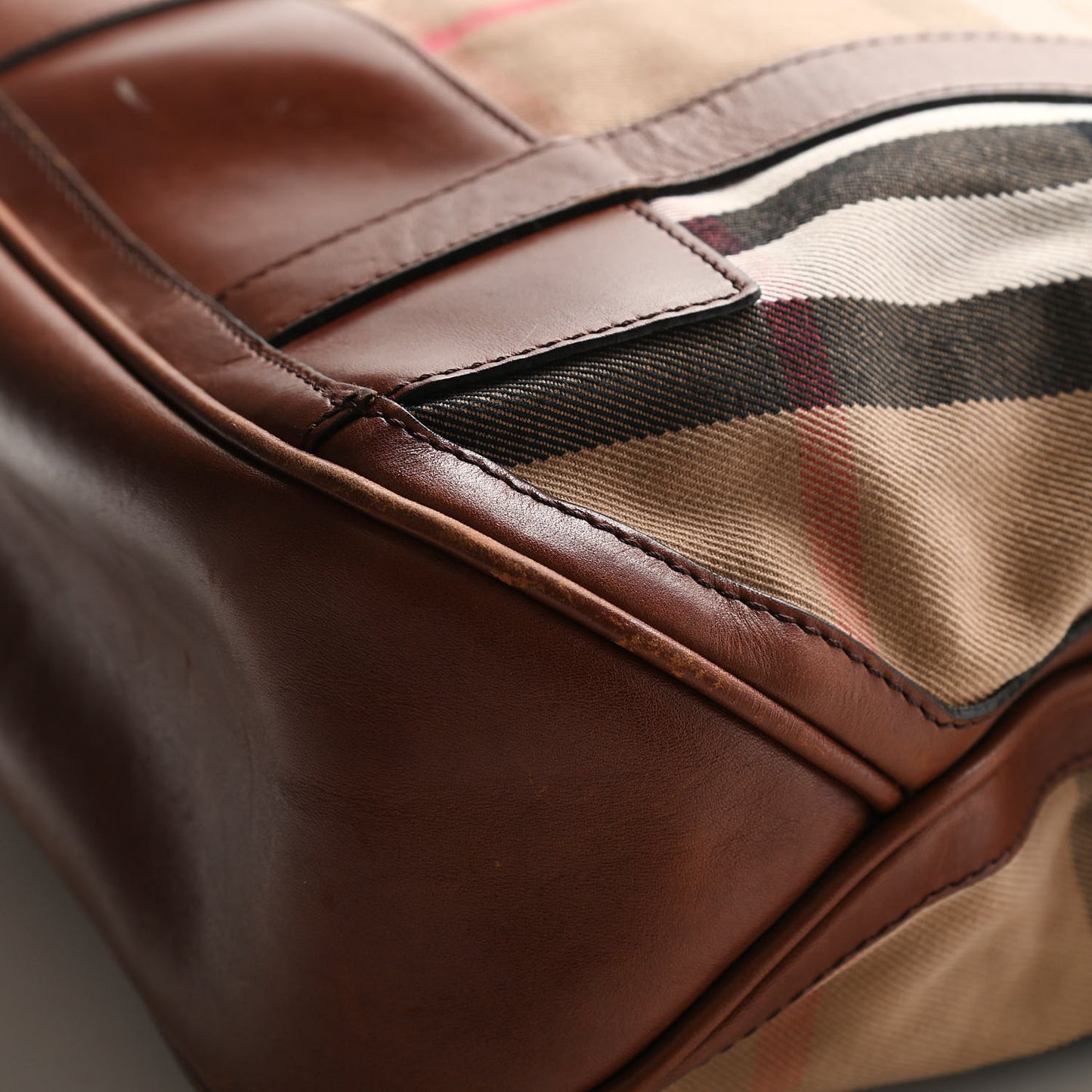 House Check Tote Dark Tan