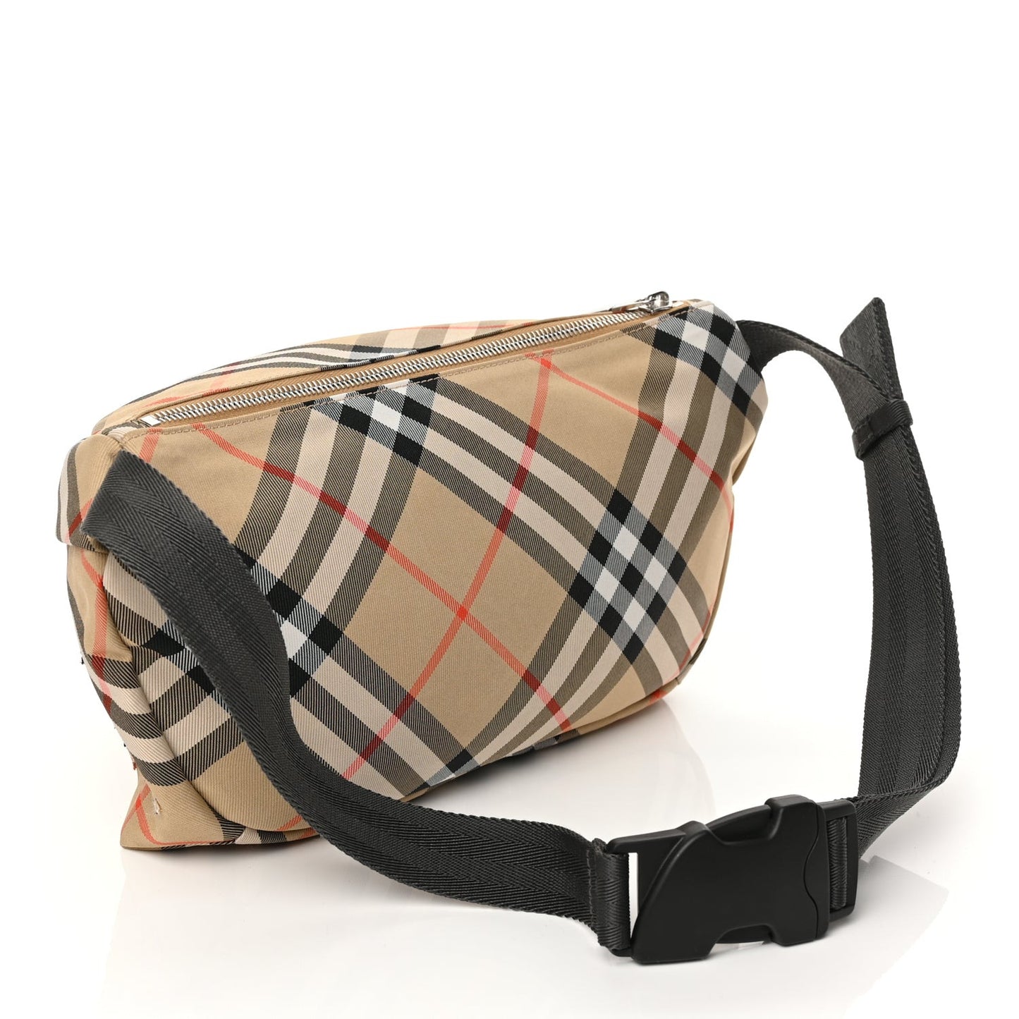 Canvas Check Belt Bag Black Sand Sand