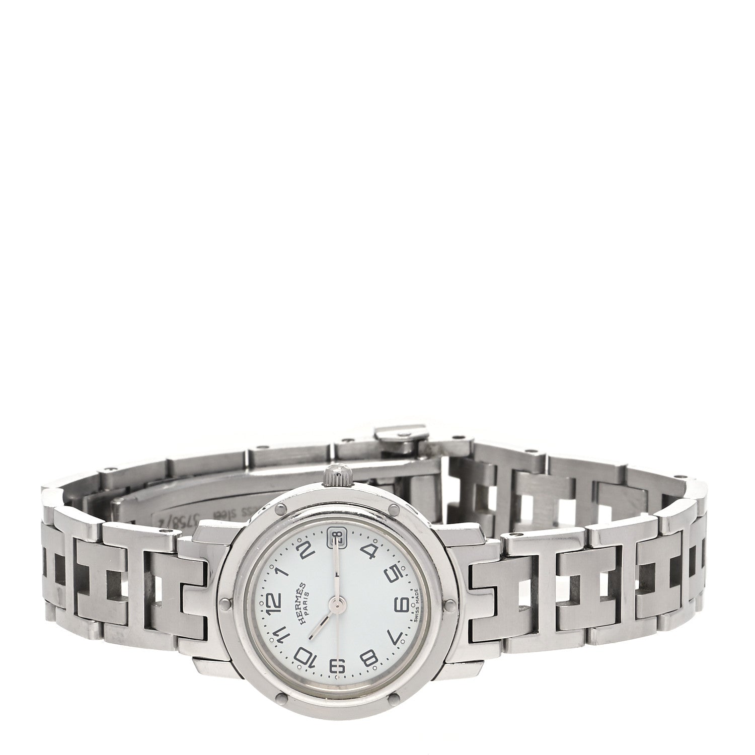 Hermes Stainless Steel 24mm Clipper Quartz Watch White 2 of 5