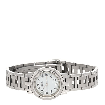 Hermes Stainless Steel 24mm Clipper Quartz Watch White 2 of 5