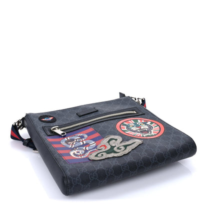 Gucci GG Supreme Monogram Night Courrier Flat Messenger Bag Black Multicolor 3 of 7