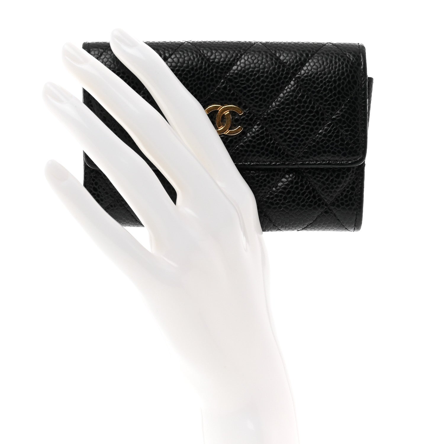 Chanel Caviar Quilted Flap Card Holder Black 2 of 9