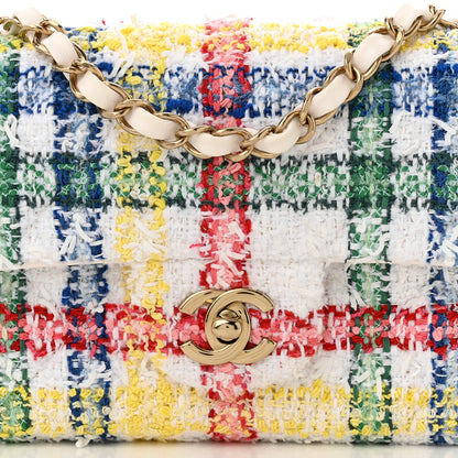 Chanel Tweed Quilted Mini Rectangular Flap White Multicolor 8 of 11