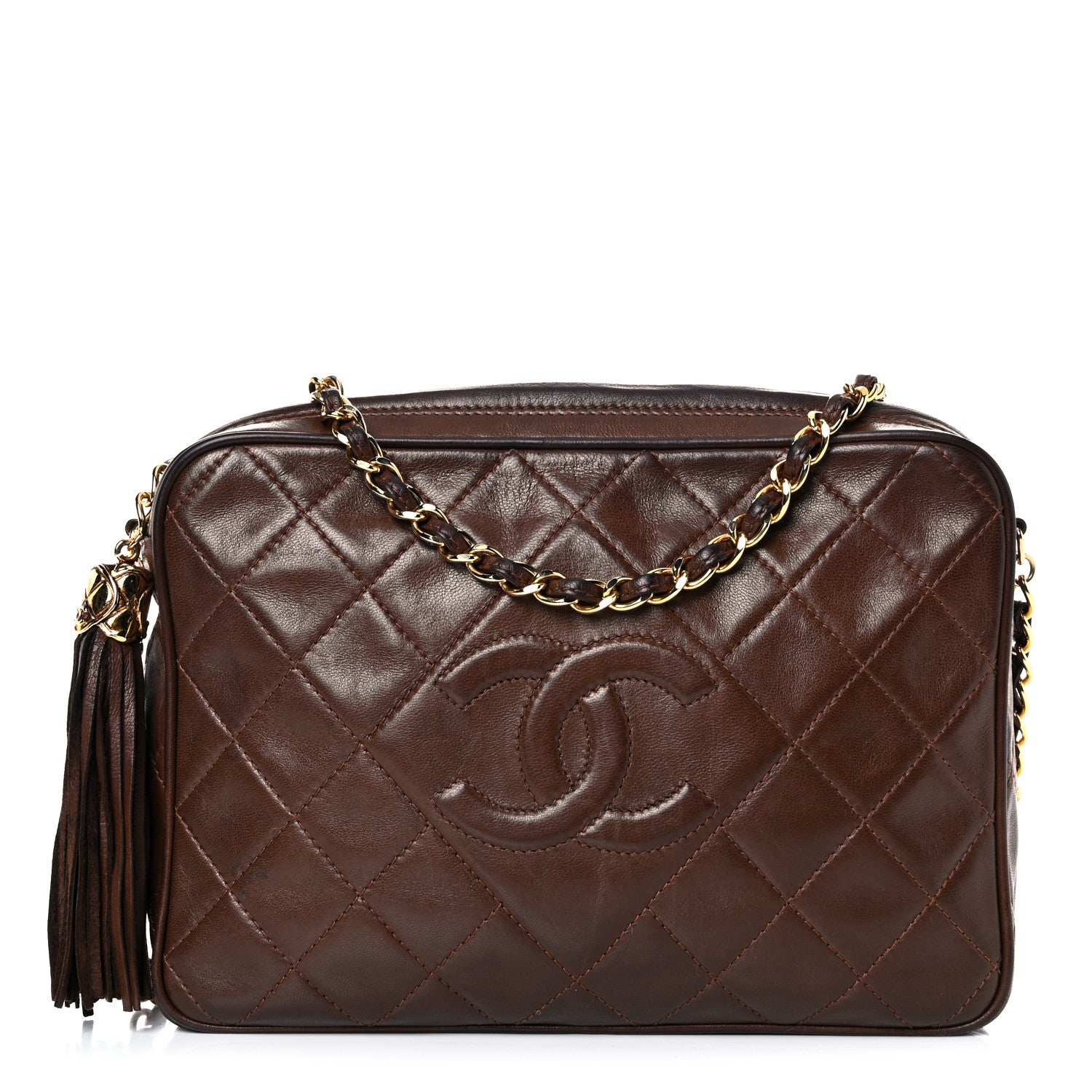 Chanel Lambskin Tassel Camera Case Brown 1 of 19