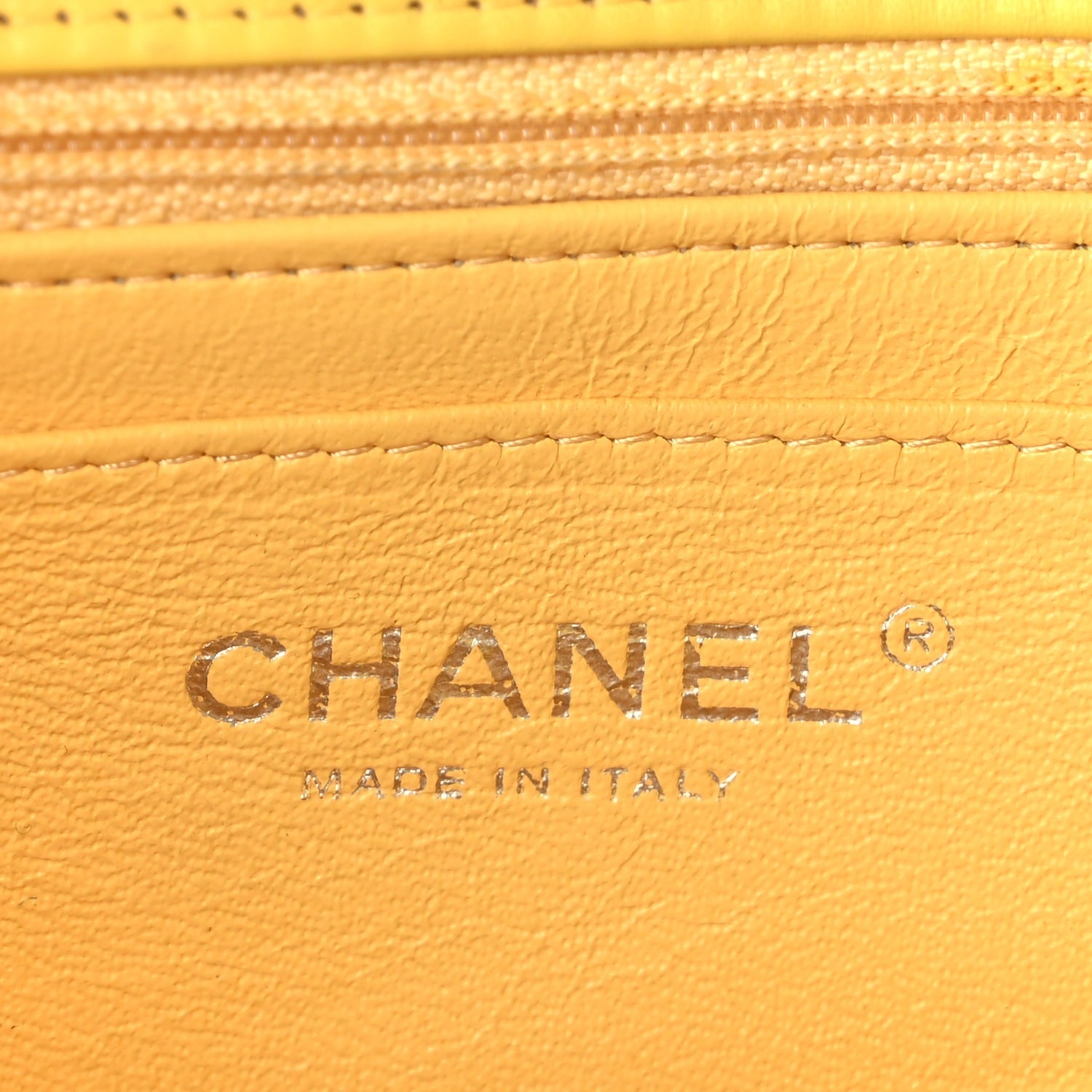 Chanel Patent Chevron Quilted Mini Rectangular Flap  Yellow 6 of 9