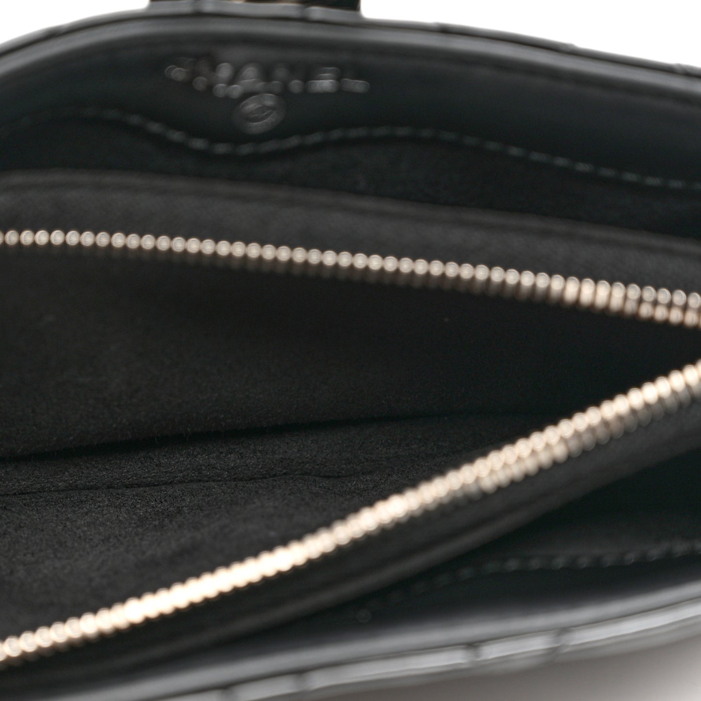 Patent Quilted Mini Phone Holder Clutch Black