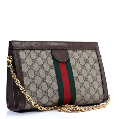 Gucci GG Supreme Monogram Web Small Ophidia Chain Shoulder Bag Brown 3 of 11