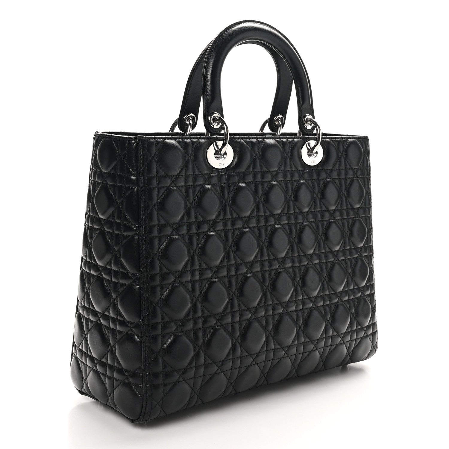 Christian Dior Lambskin Cannage Large Lady Dior Black 2 of 10
