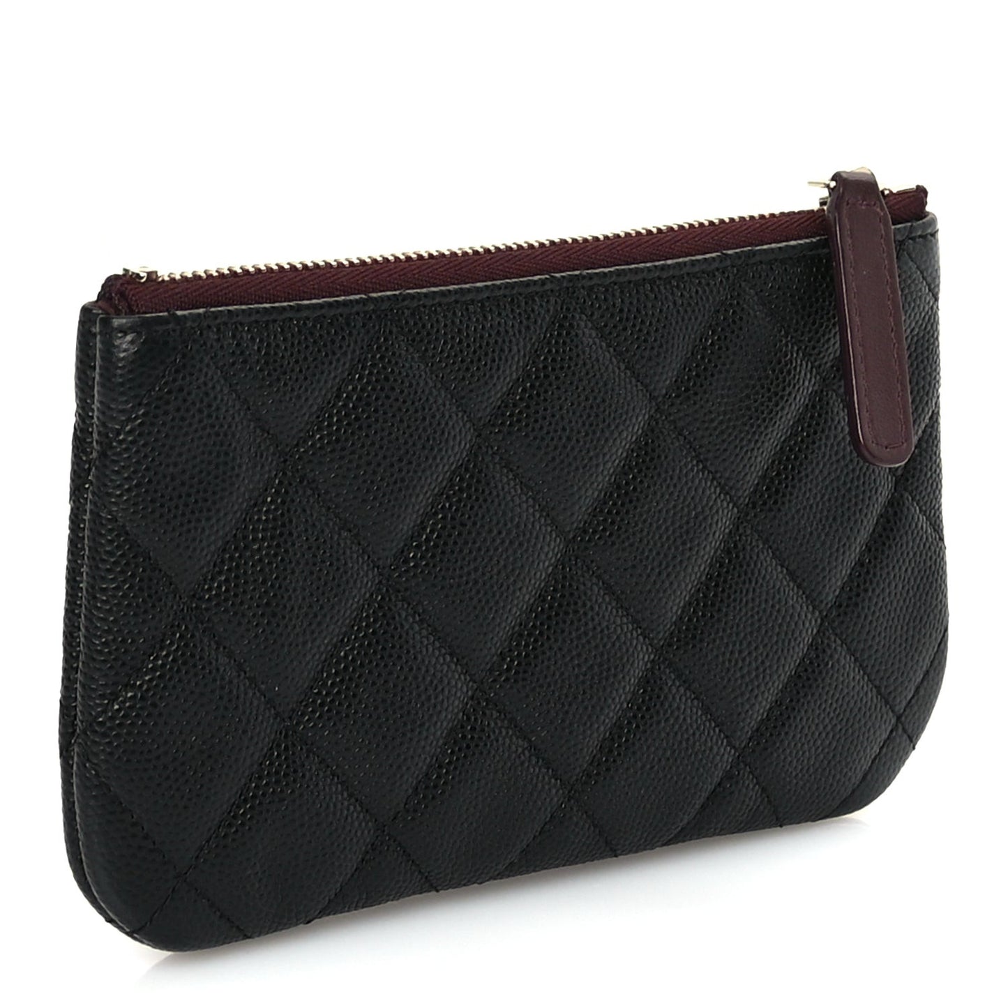 Caviar Quilted Small Cosmetic Case Black