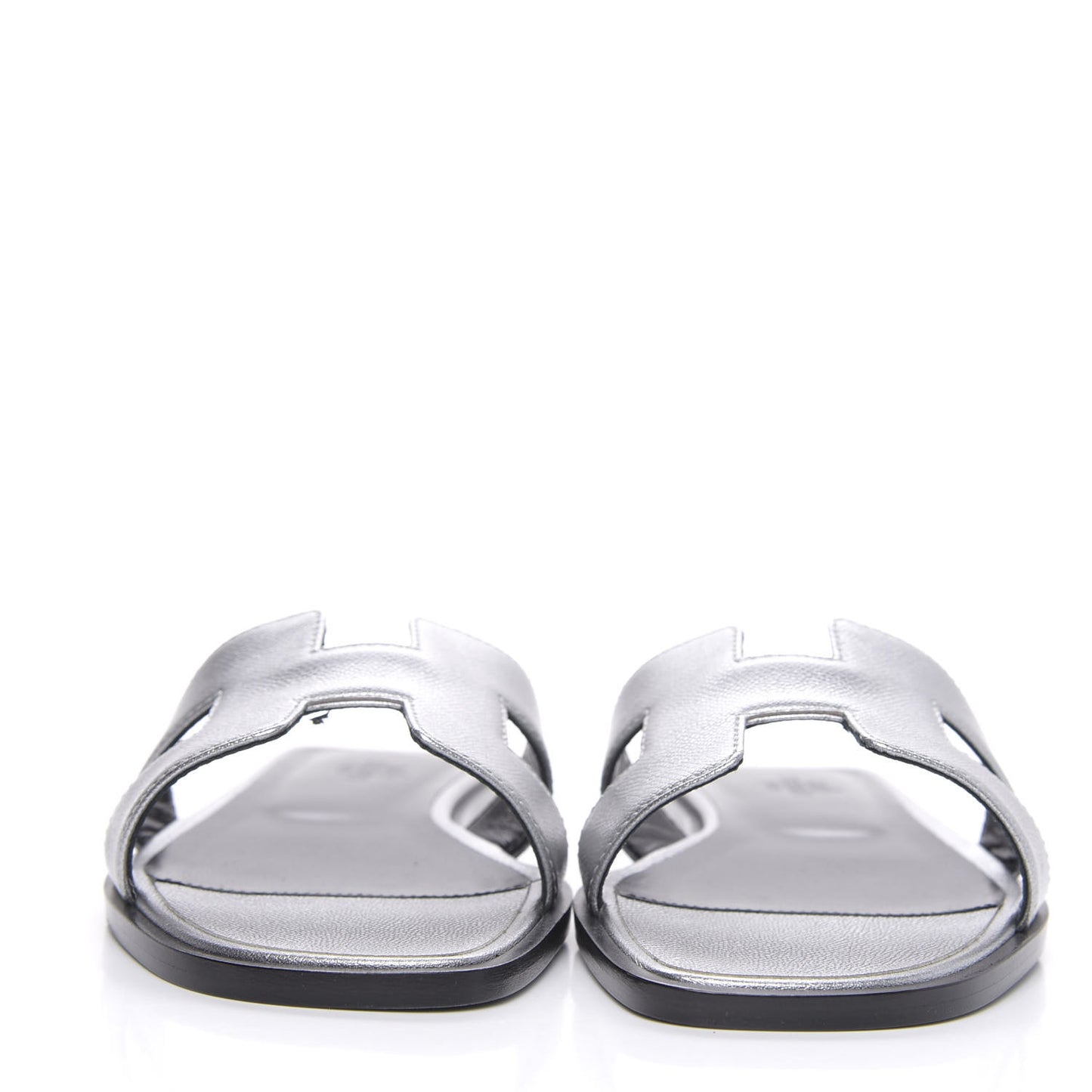 Metallic Madame Calfskin Oran Sandals 36.5 Argent