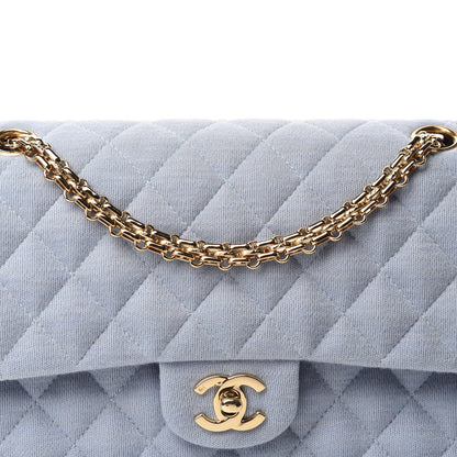 Chanel Jersey Quilted Medium Double Flap Light Blue 12 of 12