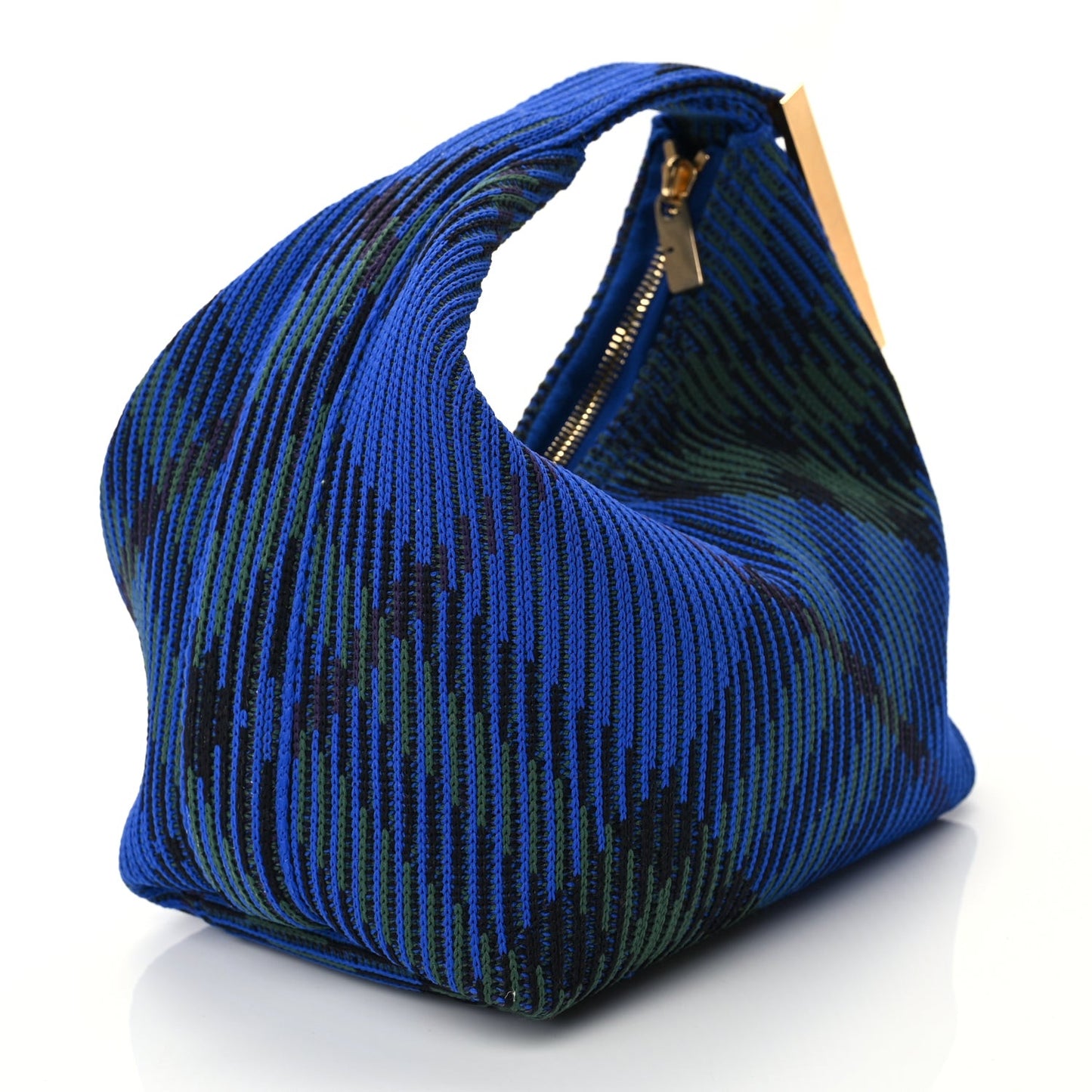Canvas Knitted Check Mini Peg Duffle Bag Knight