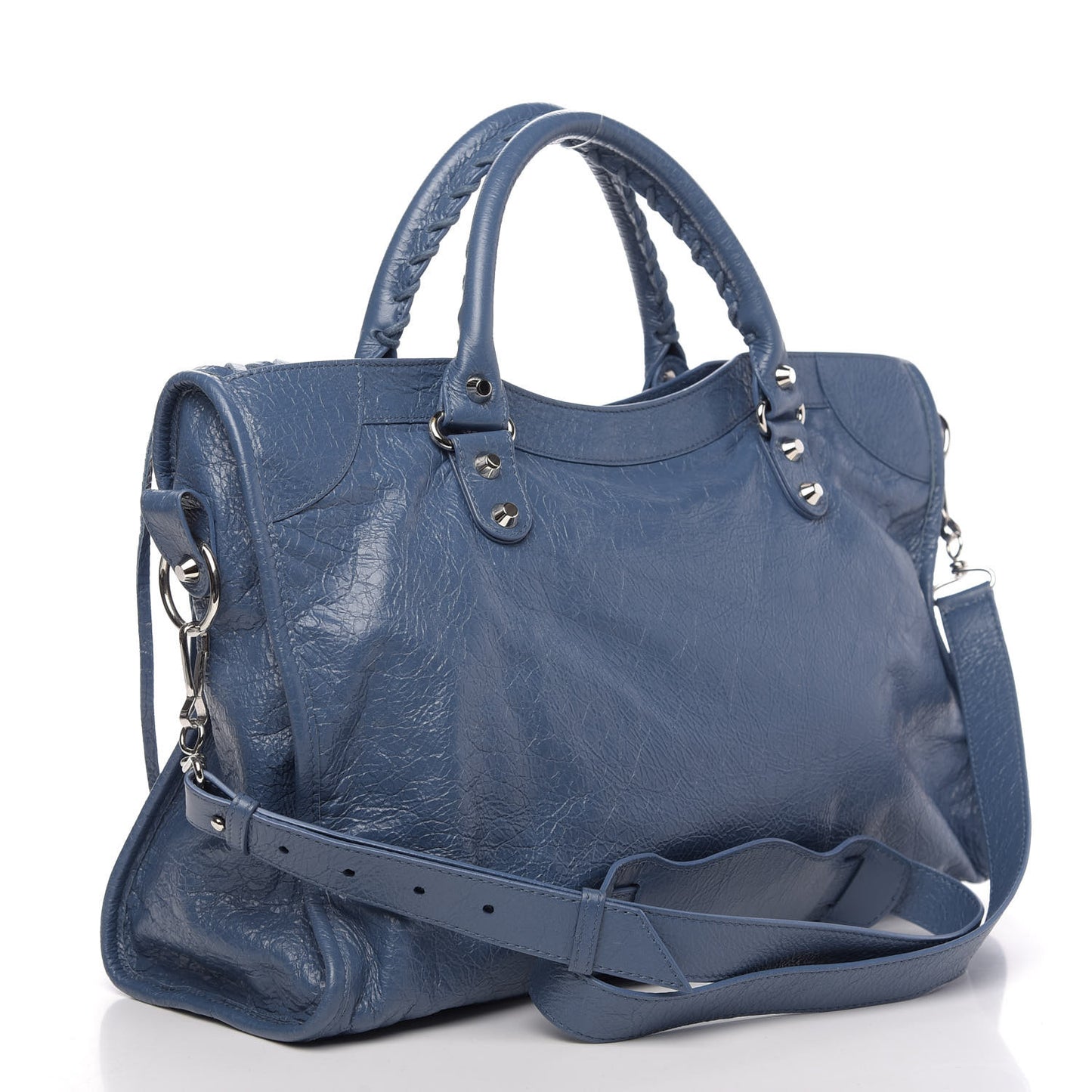 Agneau Classic Silver Hardware City Bleu Persan