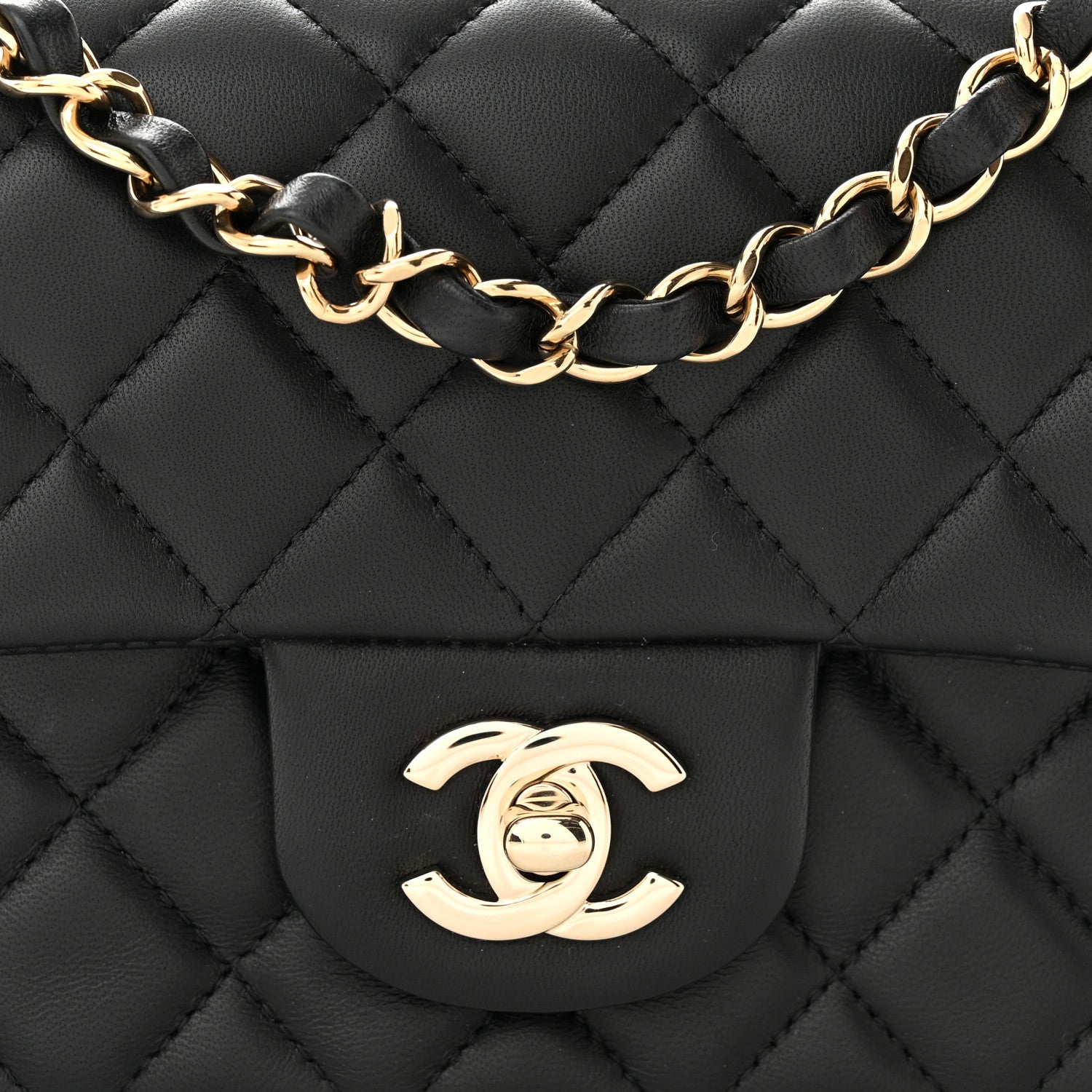 Chanel Lambskin Quilted Mini Rectangular Flap Black 8 of 11