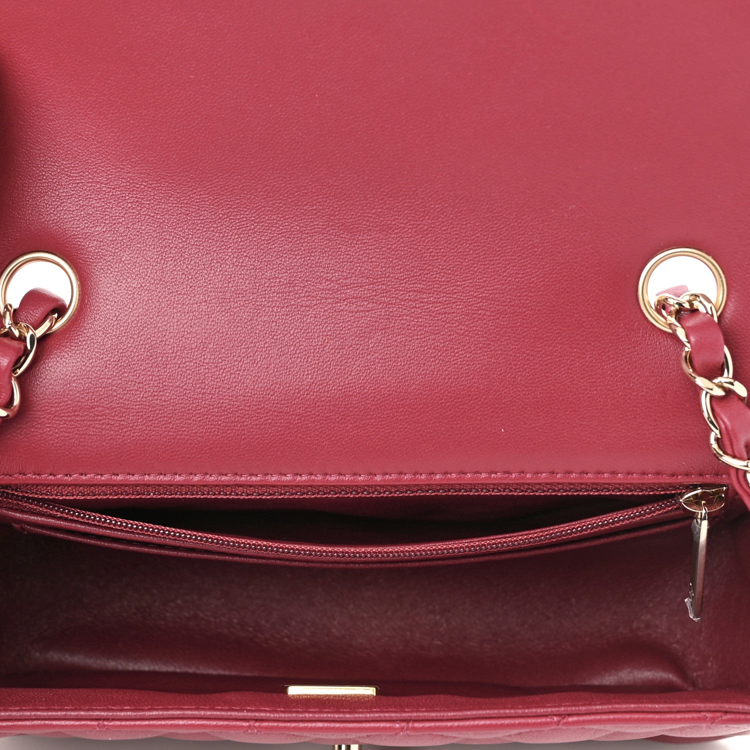 Chanel Lambskin Quilted Mini Rectangular Flap Burgundy 5 of 10