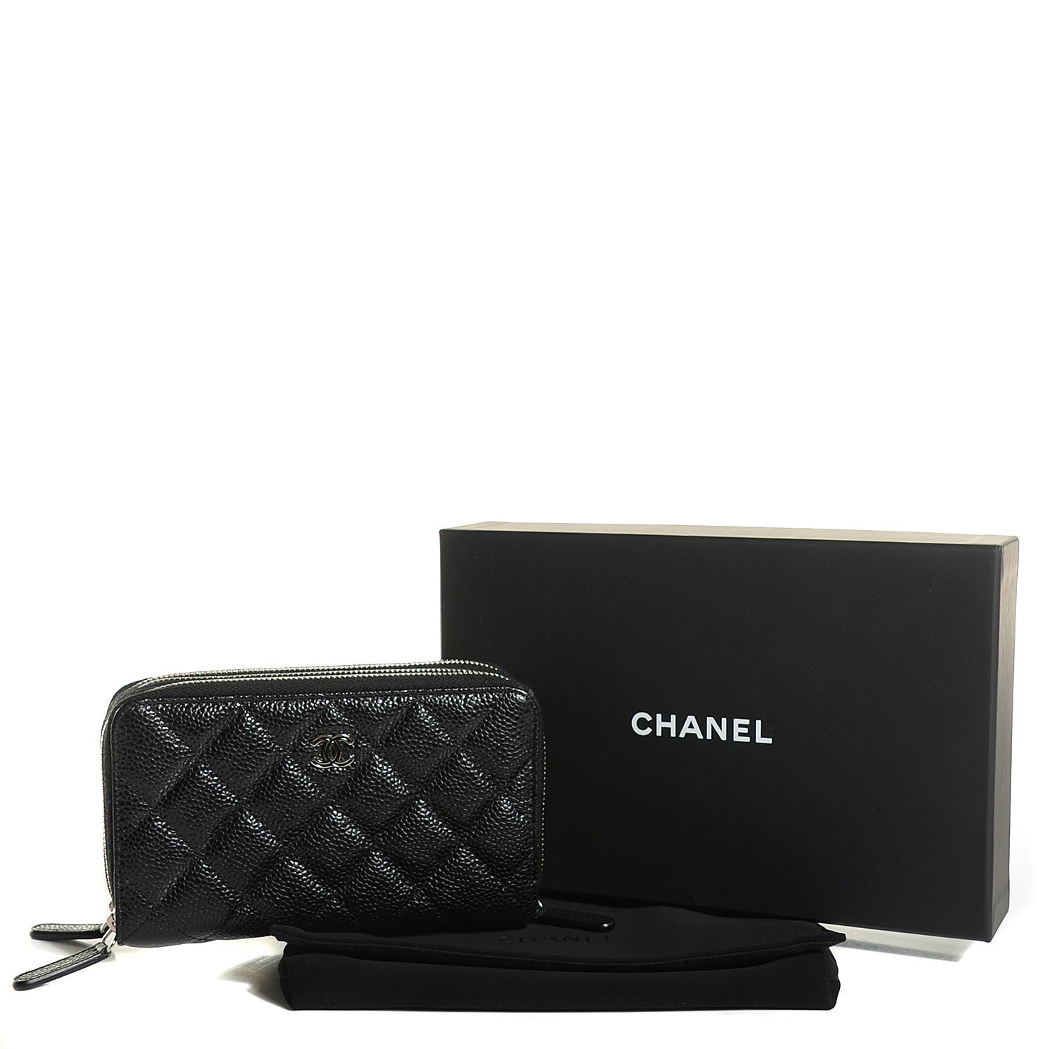 Chanel Caviar Quilted Calfskin Quilted Zip Around Phone Holder Black 5 of 8