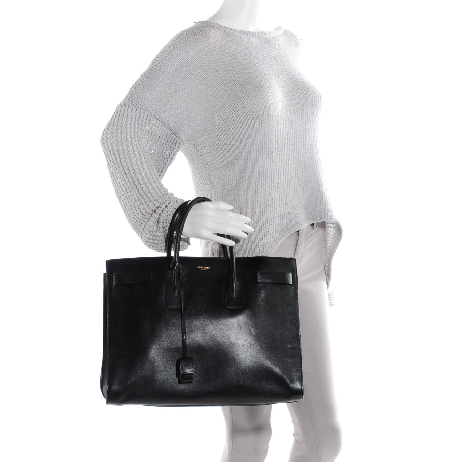 Saint Laurent Calfskin Large Sac de Jour Carryall Black 2 of 8