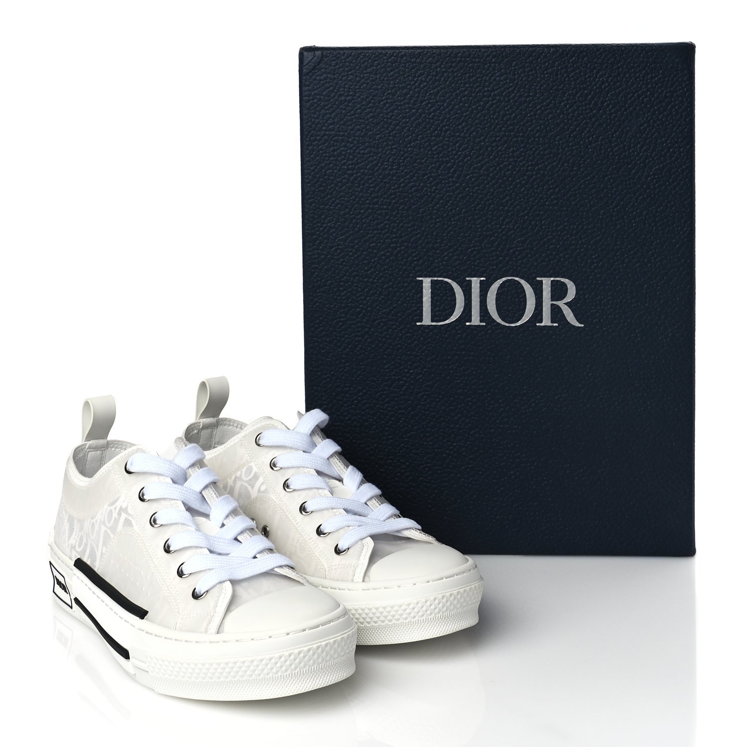 Christian Dior Technical Canvas Oblique Oblique Mens B23 Low Top Sneakers 40 White 9 of 9