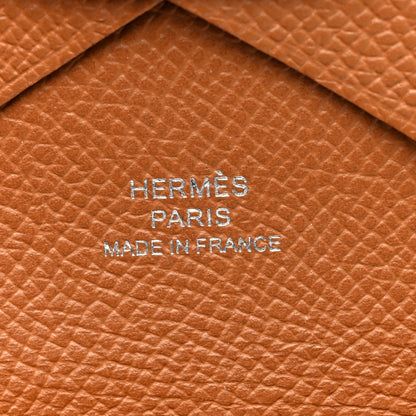 Hermes Epsom Calvi Duo Card Case Gold 6 of 8