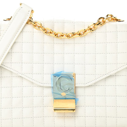Celine Calfskin Quilted Medium C Bag White 7 of 9