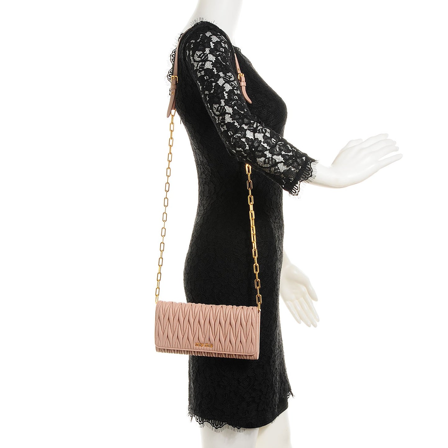 Nappa Matelasse Wallet On Chain Orchid