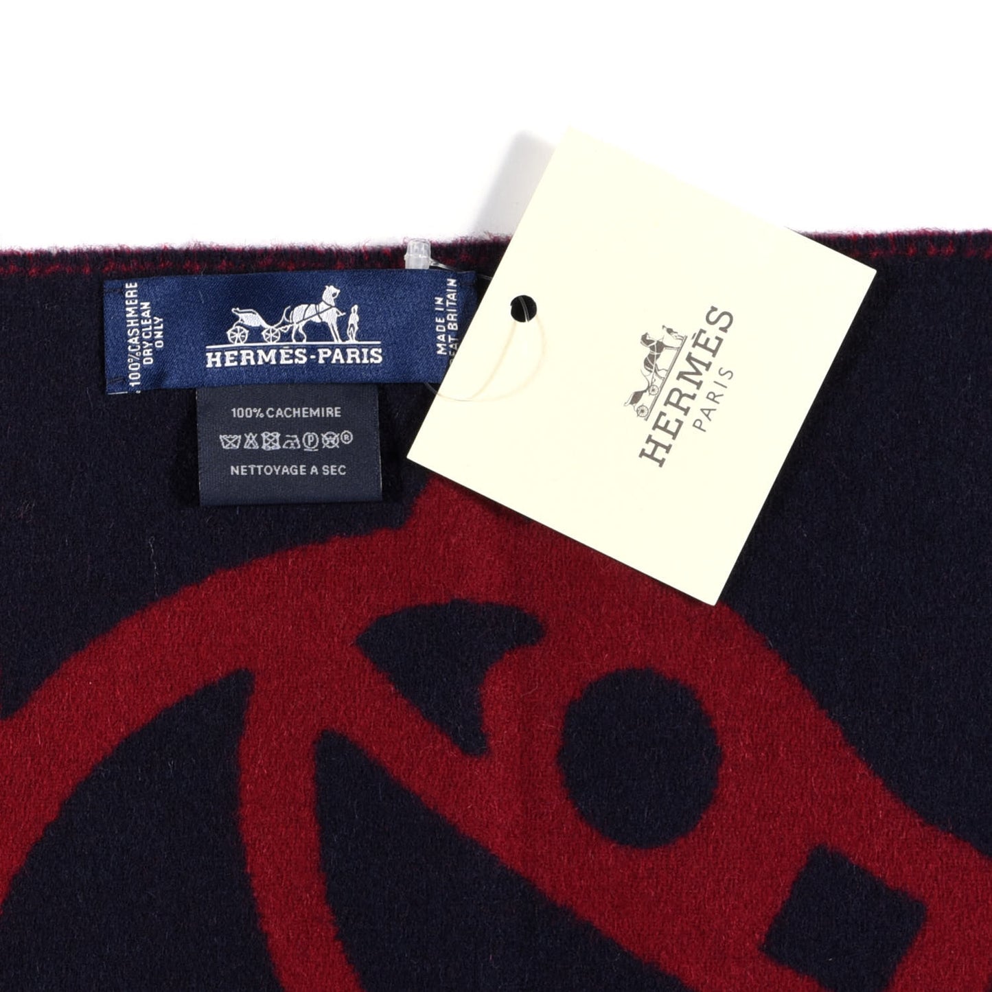 Cashmere Boucles et Camails Muffler Marine Bordeaux