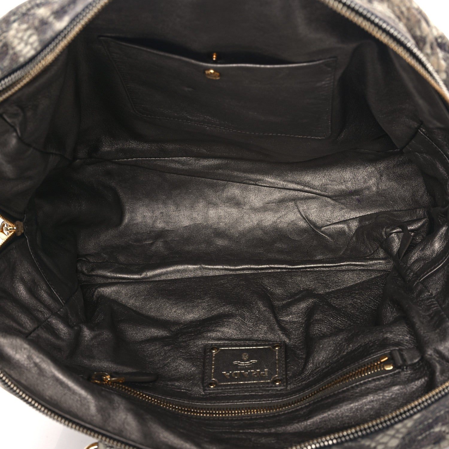 Prada Cervo Lux Print Lace Bauletto Bag Talco 5 of 12