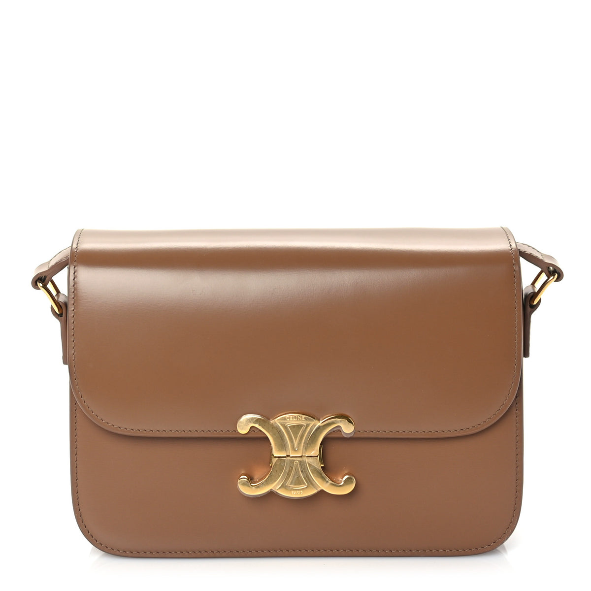Shiny Calfskin Medium Triomphe  Bronze