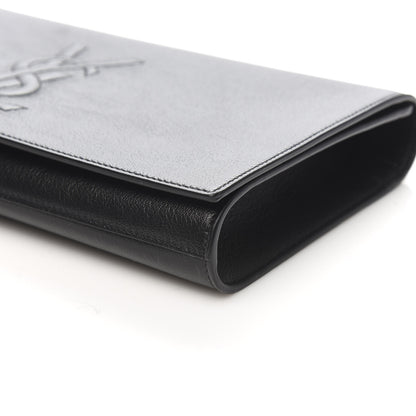 Saint Laurent Calfskin Monogram Large Belle De Jour Clutch Black 8 of 8