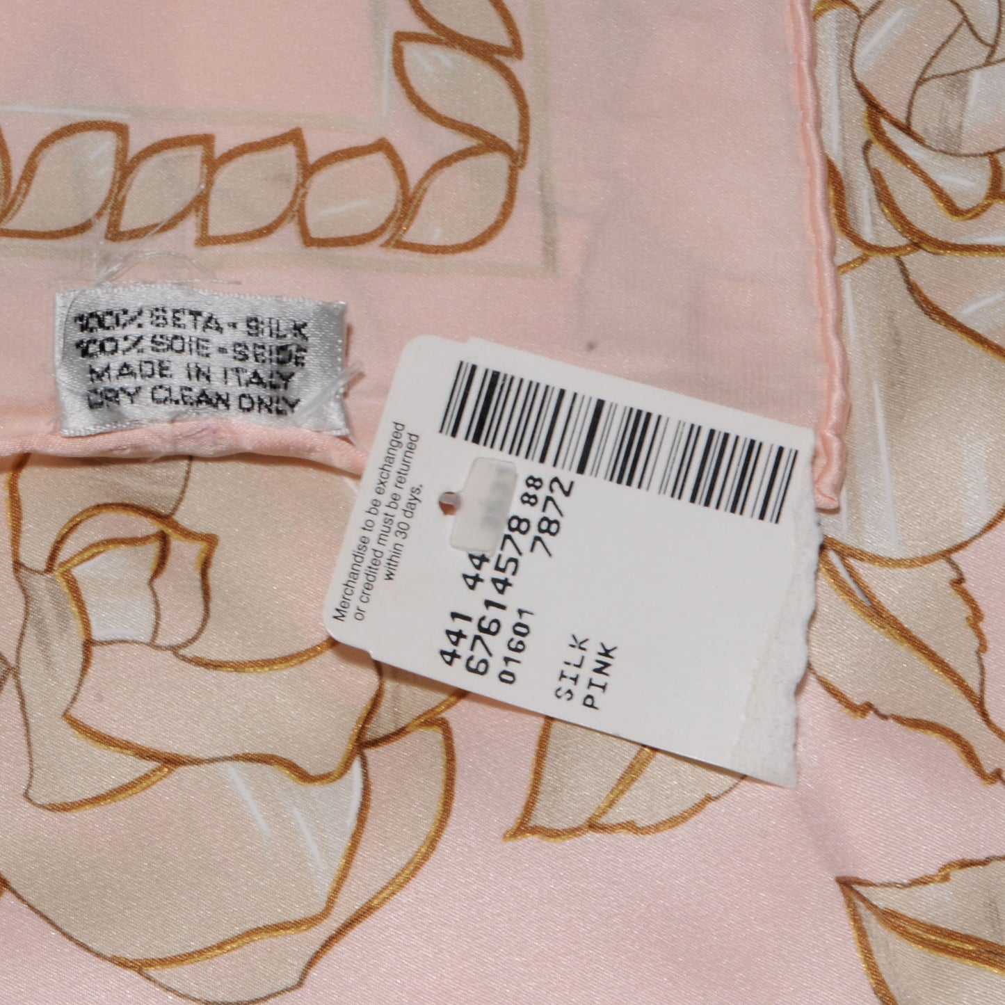 Silk Camellia Flower Square Scarf Pink