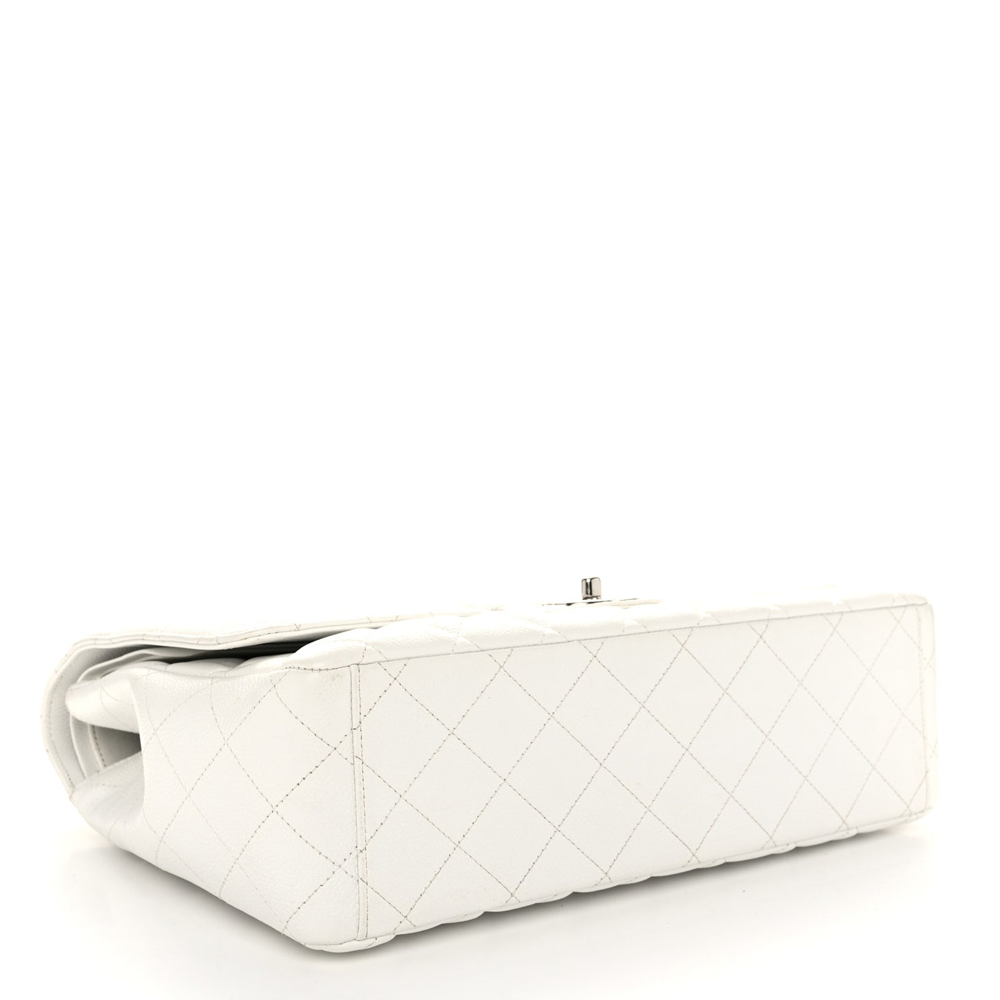 Caviar Quilted Maxi Double Flap White