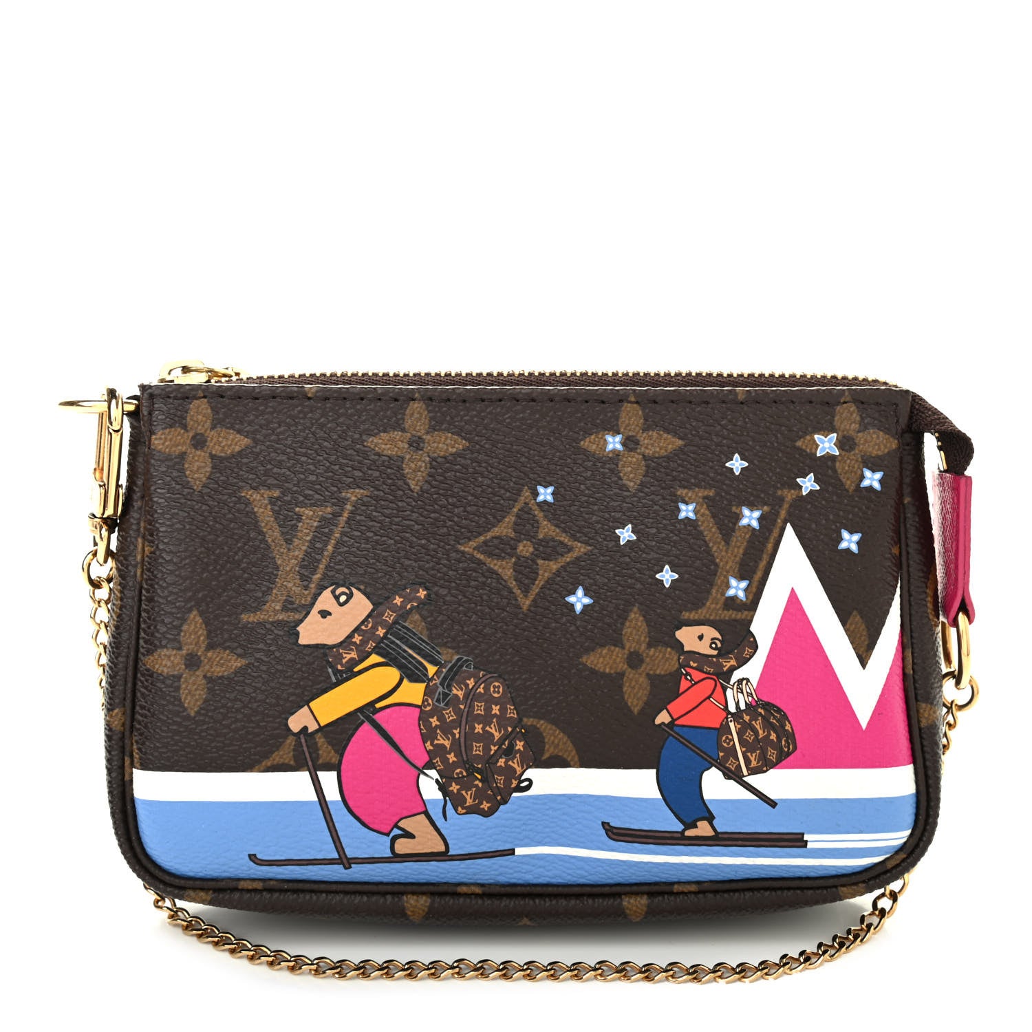 Louis Vuitton Monogram 2018 Christmas Animation Mini Bears Pochette Accessories 1 of 7