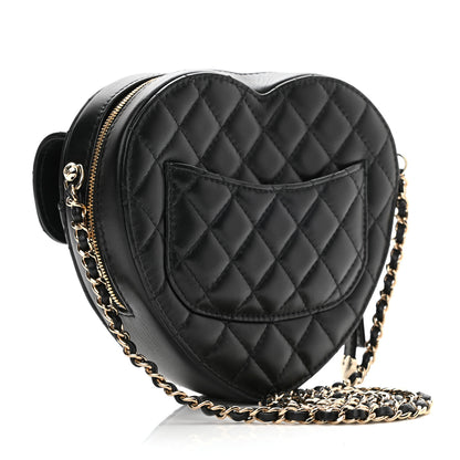 Chanel Lambskin Quilted CC In Love Heart Bag Black 3 of 9