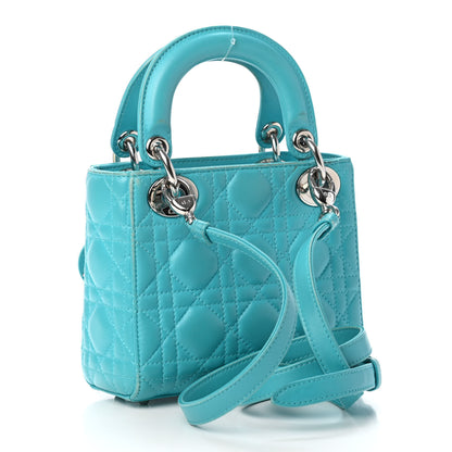 Christian Dior Lambskin Cannage Mini Lady Dior Turquoise 2 of 5