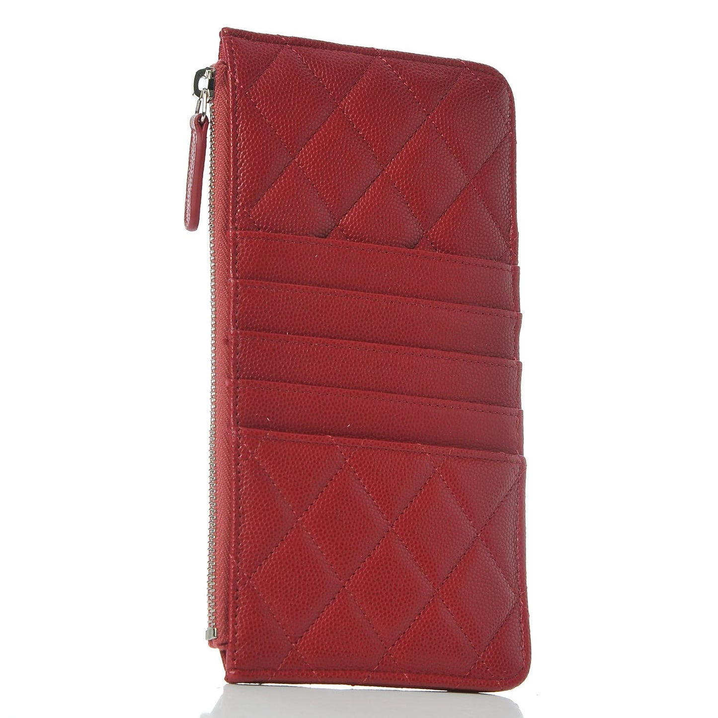 Caviar Quilted Classic Flat Wallet Pouch Pink
