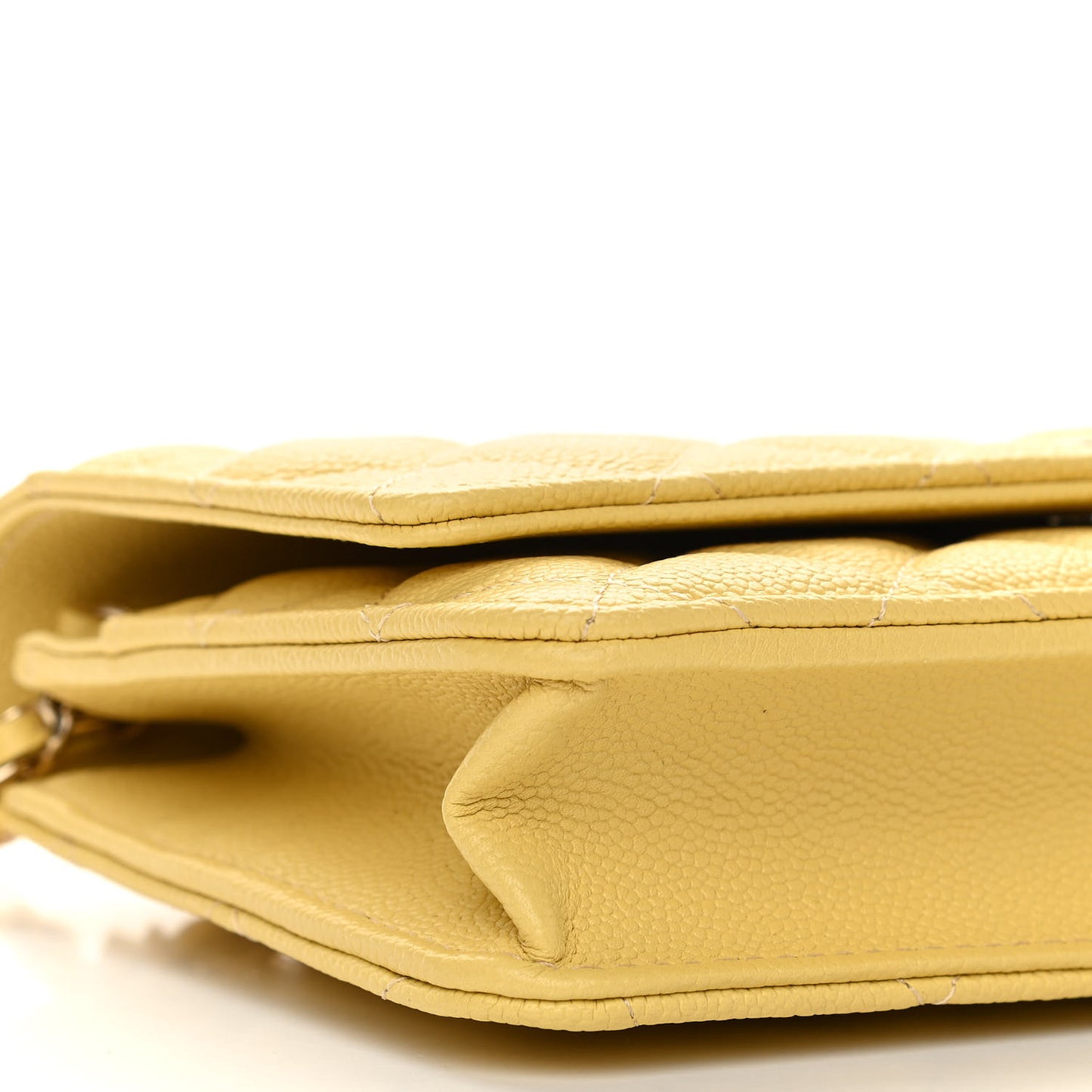 Caviar Quilted Tiny CC Wallet On Chain WOC Yellow