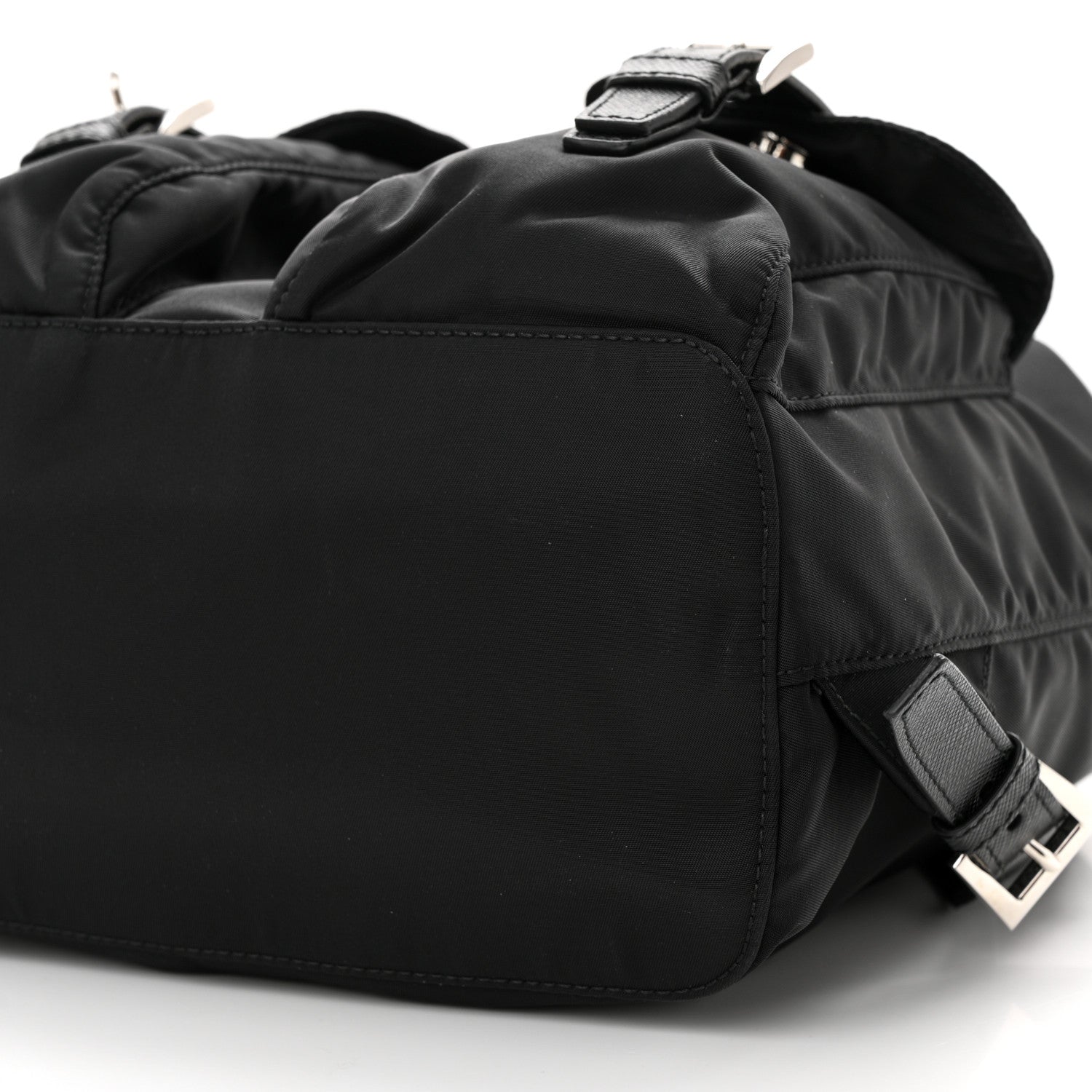 Prada Tessuto Nylon Saffiano Vela Backpack Black 9 of 9