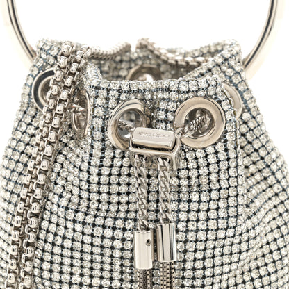 Jimmy Choo Satin Crystal Embellished Micro Bon Bon Bag Silver 8 of 10