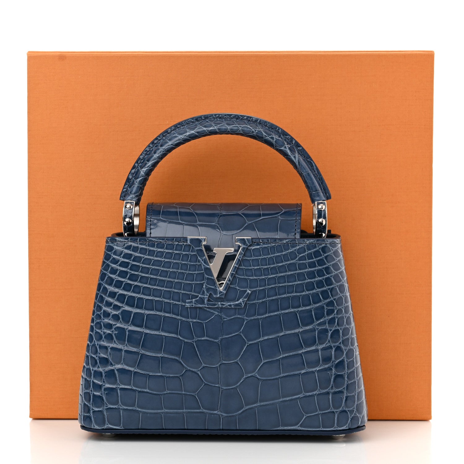 Louis Vuitton Crocodile Mini Capucines Ocean Blue 10 of 10
