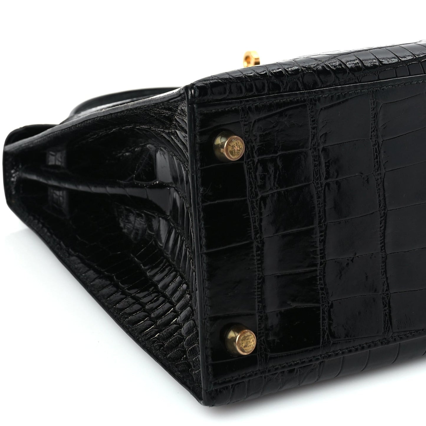 Shiny Alligator Kelly Sellier 28 Black