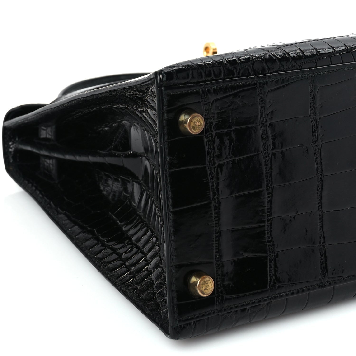Hermes Shiny Alligator Kelly Sellier 28 Black 8 of 10