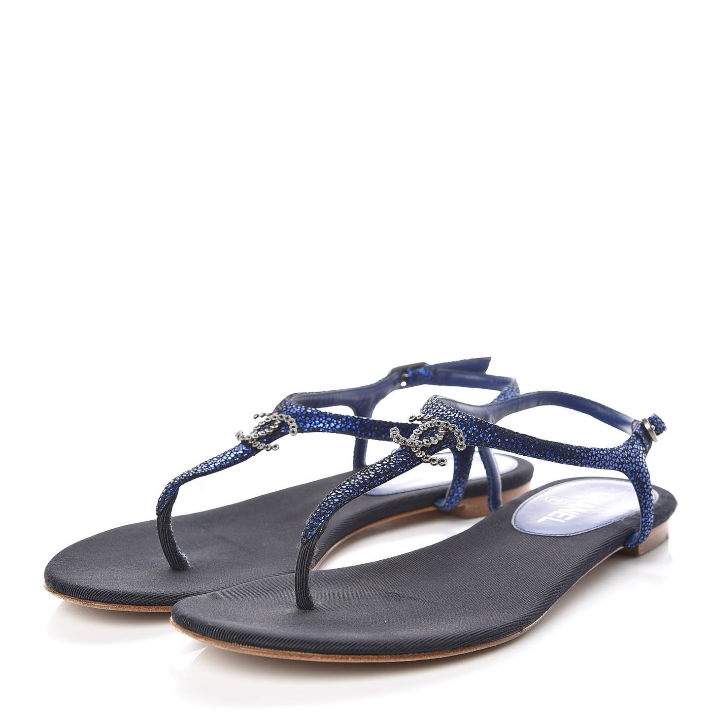 Glitter CC Thong Sandals 39.5 Dark Blue