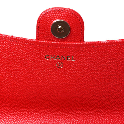 Chanel Caviar Quilted Flap Phone Holder With Chain Red 7 of 12